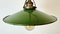 Grüne industrielle Deckenlampe aus Emaille, 1930er 4