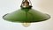 Industrial Green Enamel Ceiling Light, 1930s 4