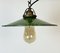 Industrial Green Enamel Ceiling Light, 1930s 7