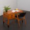 Small Danish Teak Desk with Black Handles and Feet from Nipu Mobler, 1970s 3