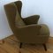 Danish Olive Green Mohair Wing Lounge Chair, 1950s 1
