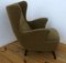 Danish Olive Green Mohair Wing Lounge Chair, 1950s 6