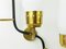 Italian Opaline Glass with Black Metal & Brass 3-Light Wall Lamp, 1950s 2