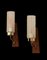 Vintage Danish Wall Sconces in Teak and Waffled Glass, 1960s, Set of 2 8