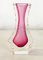 Murano Sommerso Ice Pink Facettierte Vase von Mandruzzato 8