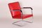 Fauteuil Art Déco Rouge Tubulaire par Anton Lorenz pour Thonet, 1930s 1