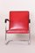 Art Deco Red Tubular Armchair by Anton Lorenz for Thonet, 1930s 6