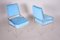 Bauhaus Blue Tubular Armchairs and Chairs, 1940s, Set of 6 2