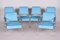 Bauhaus Blue Tubular Armchairs and Chairs, 1940s, Set of 6, Image 1