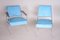 Butacas y sillas Bauhaus tubulares en azul, años 40. Juego de 6, Imagen 15