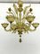 Lámpara de araña vintage de cristal de Murano con oro, años 50, Imagen 13