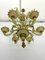 Lámpara de araña vintage de cristal de Murano con oro, años 50, Imagen 9