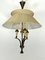 Mid-Century Brass Chandelier with Fabric Lampshade, 1950s 9