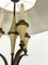 Mid-Century Brass Chandelier with Fabric Lampshade, 1950s 4