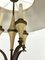 Mid-Century Brass Chandelier with Fabric Lampshade, 1950s, Image 4