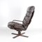 Vintage Wooden and Leather Lounge Chair, 1970s, Image 1