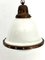 Vintage Industrial Chandelier in Copper and Milk Glass, 1950s 5