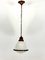 Vintage Industrial Chandelier in Copper and Milk Glass, 1950s, Image 1