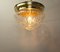 Brass Ceiling Lamp with Lead Crystal Shade, 1920s, Image 9