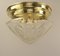 Brass Ceiling Lamp with Lead Crystal Shade, 1920s 5