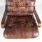 Fauteuil Vintage en Bois et Cuir, 1970s 7