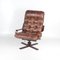 Fauteuil Vintage en Bois et Cuir, 1970s 1