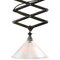 Lampada vintage industriale a forma di forbice in metallo e olophane, Immagine 2