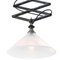 Vintage Industrial Holophane and Metal Scissor Pendant Lamp, Image 3
