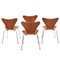 Model 3107 Chairs in Teak by Arne Jacobsen for Fritz Hansen, 1960s, Set of 4 3