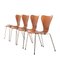 Model 3107 Chairs in Teak by Arne Jacobsen for Fritz Hansen, 1960s, Set of 4 2