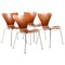 Model 3107 Chairs in Teak by Arne Jacobsen for Fritz Hansen, 1960s, Set of 4 1