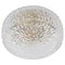Large Round Textured Glass Ceiling Light attributed to Limburg, Germany, 1970s 1