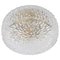 Large Round Textured Glass Ceiling Light attributed to Limburg, Germany, 1970s, Image 1