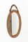 Mid-Century Rattan and Bamboo Oval Wall Mirror with Chain by Franco Albini, 1960s 3