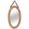 Mid-Century Rattan and Bamboo Oval Wall Mirror with Chain by Franco Albini, 1960s 1