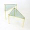 Triangle Brass Side Tables with Glass, Former Czechoslovakia, 1970s, Set of 2 8
