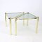 Triangle Brass Side Tables with Glass, Former Czechoslovakia, 1970s, Set of 2 11