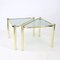 Triangle Brass Side Tables with Glass, Former Czechoslovakia, 1970s, Set of 2, Image 11
