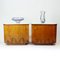 Bedside Tables in Walnut and White Glass, 1964, Set of 2, Image 13