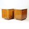 Bedside Tables in Walnut and White Glass, 1964, Set of 2 3