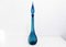 Blaue Vintage Empoli Glasflasche, 1960er 1