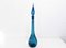 Blaue Vintage Empoli Glasflasche, 1960er 4