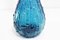 Blaue Vintage Empoli Glasflasche, 1960er 3