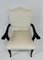 Italian Art Deco Style Cream Velvet and Black Lacquered Chairs, 1980s, Set of 16, Image 5