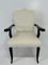 Italian Art Deco Style Cream Velvet and Black Lacquered Chairs, 1980s, Set of 16 4