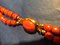 Vintage Two Strand Coral Necklace with 925 Silver Clip and Clasp 10