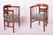 Art Nouveau Green Living Room Set in Beech attributed to Josef Hoffmann, 1910s, Set of 3 4