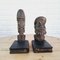 Brutalist Bookends in Carved Wood by Don Quixote & Sancho, 1970s, Set of 2 3