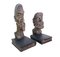 Brutalist Bookends in Carved Wood by Don Quixote & Sancho, 1970s, Set of 2 1