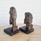 Brutalist Bookends in Carved Wood by Don Quixote & Sancho, 1970s, Set of 2 6